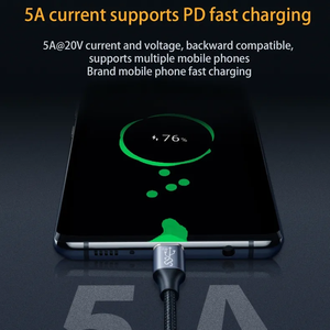 USB C 3.2 Gen 2 cavo treccia di Nylon 4K 60hz uscita 20Gbps funzione dati 100W PD ricarica cavo di ricarica per <span class=keywords><strong>iPhone</strong></span> Samsung Monitor - Product Image 5