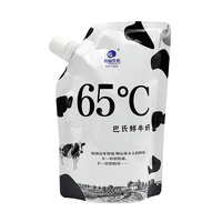 Emballage personnalisé pour yaourt, sachet en aluminium, 500 ml, sachet debout pour lait avec bec verseur