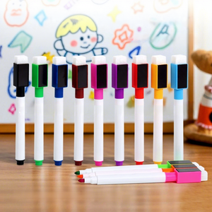 Marqueurs pour tableau blanc, bande magnétique, effaçables, à base d'eau, stylos à dessin pour enfants, logo personnalisé disponible, 50 pièces par sac OPP - Product Image 1