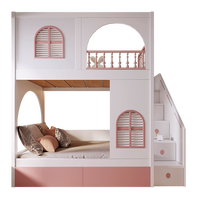 Lit superposé personnalisé JS pour enfants, lit superposé château de princesse pour chambre de filles, thème hôtel et villa