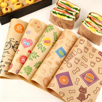 Kertas Pembungkus Burger Sandwich Anti Minyak Berlapis Lilin, Kemasan Hamburger Food Grade dengan Logo Custom