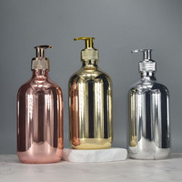 Luxe nouvelle forme ronde 300ml 500ml vide crème pour le corps lavage bouteilles en plastique 500ml UV argent Lotion shampooing bouteille à pompe en plastique