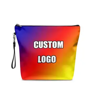 Wholesale Custom Cosmetic Bag Waterproof Leather Travel Sublimation Cosmetic Zipper Bags Suppliers For Women Makeup Pouch OEM