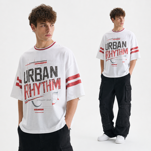 T-shirt de football vintage OEM, surdimensionné, avec numéro graphique, streetwear, logo personnalisé, haute qualité, pour homme - Product Image 2