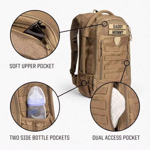 Échantillon Gratuit Sac à Dos Tactique Personnalisé et Durable pour Couches et Articles de Bébé, pour Voyage en Extérieur, Sac à Dos de Papa pour Couches et Bébé - Product Image 2