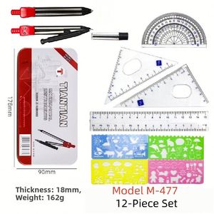 X418 9/11/13pcs Back to School Drawing Mathematical Math Geometry Instrument <b>Ruler</b> Stationery Set for Kids - Product Image 3