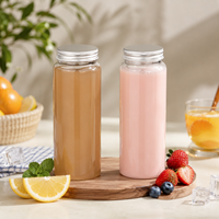 Bouteilles de jus en PET de 17 oz (500 ml) avec bouchon pour les entreprises, pour l'eau et les boissons minérales