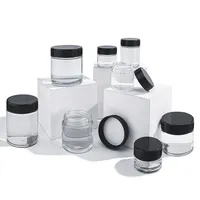 Pot en verre transparent de 3,5 g avec couvercle verrouillable, petit emballage cosmétique pour crème et concentré