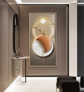 نوعية جيدة و سعر مجردة لوحات جدار الفن hd طباعة الأخرى الخزف المصنوع من الكريستال الزجاج اللوحة مع الذهبي الألومنيوم الإطار - Product Image 3