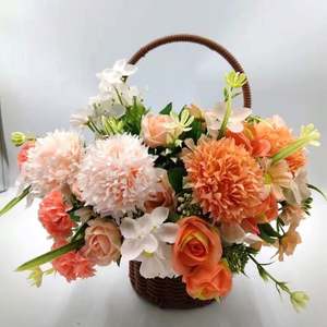 اليدوية واقعية باقة الحرير الاصطناعي عيد الميلاد والسنة الصينية الجديدة التخرج الزهور الهندباء الورد الكوبية - Product Image 4