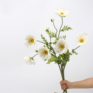 LO-847 Flores Artificiales Blancas al por Mayor, Mezcla de Rosas, Dalias, Tulipanes, Hortensias, Flores de Seda para Decoración de Bodas y Hogar - Product Image 2