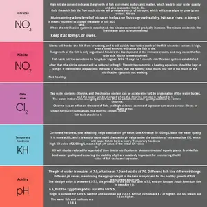 แผ่นทดสอบน้ำทะเลแบบ 5 in 1 สำหรับตู้ปลาตั้งโต๊ะ ตรวจวัด <span class=keywords><strong>NO3</strong></span> NO2 Cl2 KH pH และไนไตรต์ แพ็ค 50 แผ่น - Product Image 4
