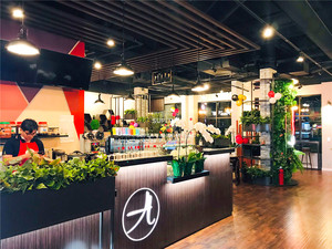 Bubble Tea mobili in noce nero Cafe <span class=keywords><strong>Shop</strong></span> Design Boba Juice Store infissi vendita al dettaglio fisica tè al latte bancone per caffè - Product Image 2