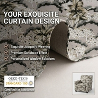 Tissu en velours coupé floral botanique Ink, 450 à 520 g/m², en polyester tricoté, motif arbre, pour ameublement de canapé, chaise, décoration d'hôtel