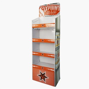 Présentoir de sol en carton ondulé personnalisé avec impression couleur pour la promotion de snacks, boissons, <span class=keywords><strong>vodka</strong></span> et bière - Product Image 1