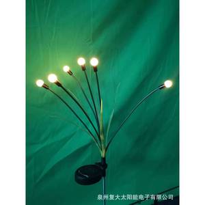 ไฟสวนพลังงานแสงอาทิตย์ 6 หัว LED ไฟสวิงกลางแจ้งพร้อมใบไม้ กันน้ำ ตั้งพื้นได้ - Product Image 3