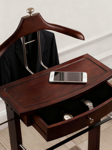 Perchero de pie tradicional de madera maciza personalizado, fácil de instalar, con 2 ganchos, 40x33x116cm, para dormitorio u oficina, para hombres - Product Image 2