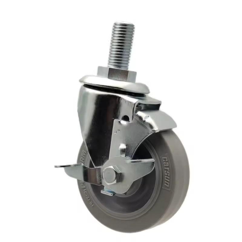 34568 Swivel Castor Wheels Stainless Steel 3 Inch Hand Trolley Conductive Caster Anti-static TPR Rubber Caster