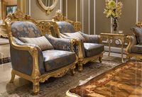 Style royal français antique victorien rétro floral tissu en bois sculpté à la main meubles doré classique salon canapé