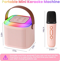 Meilleure vente : Microphone design avec lumières RGB colorées pour enfants et adultes, haut-parleur stéréo sans fil en métal