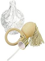 Flacon de parfum vintage transparent Pack Win Pw5x 80ml avec pompe atomiseur à longue pulvérisation dorée et pompons, rechargeable, outil de maquillage, Chine