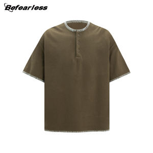 Camiseta de Diseño Vintage de Alta Calidad, 230 Gramos, para Hombre, Venta al Por Mayor, Personalizable, Verano, Transpirable, Cuello con Botones, Tejida - Product Image 2