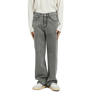 <span class=keywords><strong>Jeans</strong></span> da <span class=keywords><strong>uomo</strong></span> in Denim <span class=keywords><strong>grigio</strong></span> dritto allentato alla moda all'ingrosso all'ingrosso - Product Image 2