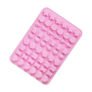 Safran Gummibärchen Tabletts Fabrik liefern direkt guten Preis Silikon form Pink Hochwertige Silikon formen Süßigkeiten Gummibärchen