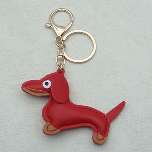 Dễ thương Dachshund da Keychain Mặt dây chuyền da dễ thương phim hoạt hình con chó con Mặt dây chuyền của phụ nữ túi xách thời trang mặt dây chuyền móc chìa khóa xe - Product Image 6