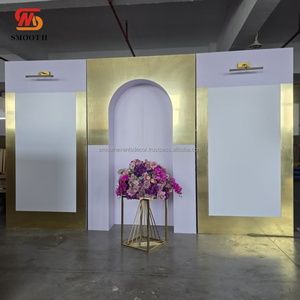 Letrero de bienvenida acrílico de lujo con fondo dorado y blanco para bodas, eventos y fiestas, decoración de fondo acrílico. - Product Image 5