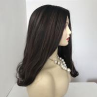 Perruque en cheveux humains brun foncé en gros, perruques casher avec cheveux vierges brésiliens non traités à 100%, perruque juive Irene