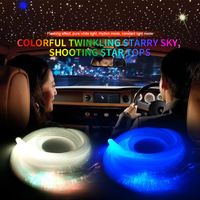Kit de plafonnier étoilé en aluminium RGBW 16W pour voiture, éclairage LED à fibres optiques 500 pièces, indice de protection IP55, 12V CC, intensité variable, effet ciel étoilé