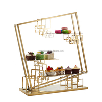 Produits d'accueil OKEY Équipement alimentaire Accessoires de maison et de cuisine Présentoir de buffet à 2 niveaux pour la restauration, gâteau et dessert