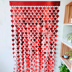 San valentino festa decorazione da parete pioggia tenda di seta con <span class=keywords><strong>cuore</strong></span> a <span class=keywords><strong>cuore</strong></span> tenda e porta amore tenda pioggia sfondo per il partito - Product Image 4