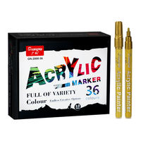 Marqueur acrylique permanent GuangNa 48 couleurs avec pointe pinceau ronde de 2 mm pour peinture sur tissu, toile et art sur roche
