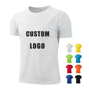 Atacado de secagem rápida T Shirts Impressão personalizada em branco Tshirts Poliéster Branco T Shirt Sublimação T shirt dos homens para homens