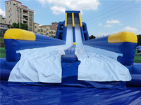 Glissière d'eau gonflable bleue à double voie pour enfants, Commercial, avec piscine, pour adultes, chine, 55x14m