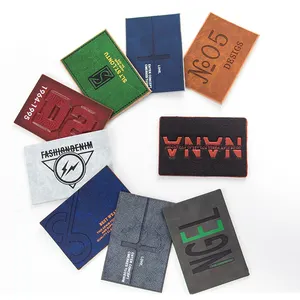 Étiquette en cuir pu pour jeans et vêtements, prix d'usine, étiquette personnalisée, patch en cuir gaufré, logo, pièces