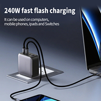 Cable USB-C de Nailon Trenzado de 240W PD3.0 con Carga Rápida de 3A, 3FT/6FT, para Computadora, Teléfono Móvil, Reloj Inteligente, Automóvil y Banco de Energía