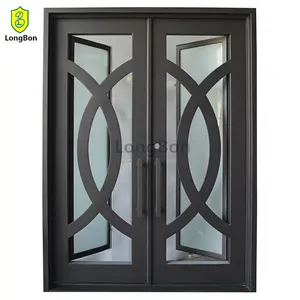 Antique secure iron front entry door security for home