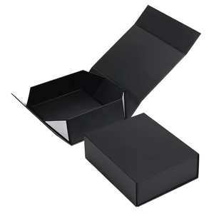 Luxury Matte <b>Black</b> Cardboard Gift <b>Box</b> UV Coated Custom Logo Sponge Lined Magnetic Lid Closure - Product Image 3