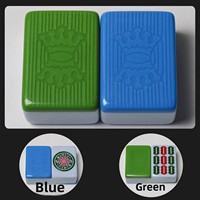 120 tuiles de mahjong magnétiques vertes et bleues de 58 mm pour machine à mahjong automatique à 4 ports