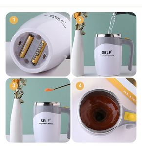 2024 Hot Selling 400ml Promotional Stainless Steel Automatic Electric Self Stirring <b>Coffee</b> Mug 350ml PP Magnetic for Parties - Product Image 4