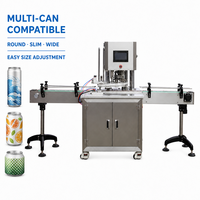Machine de scellage de boîtes rondes automatique en acier inoxydable avec écran tactile, scelleuse de boîtes de conserve à vitesse variable pour aliments pour animaux de compagnie