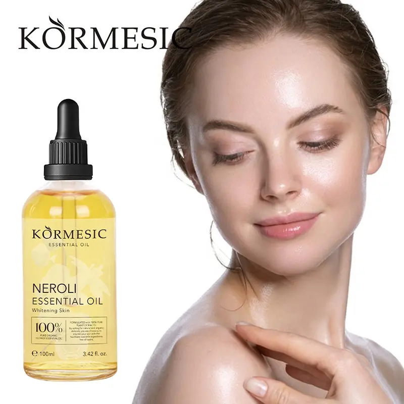 KORMESIC OEM SAFFLOWER Label Pribadi Rosemary Lavender Pijat Tubuh Wajah Mawar Pohon Teh Minyak Esensial