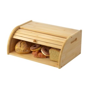 <b>Bamboo</b> Roll Top Bread Box Rectangle Kitchen Food Storage Freshness Preservation Wood <b>Bamboo</b> <b>Container</b> - Product Image 5