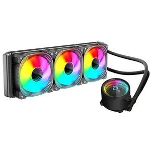 COOLMOON 360mm CPU 라디에이터 ARGB 물 액체 CPU 냉각 물 냉각기 CPU 냉각을위한 온도 표시와 AIO 쿨러