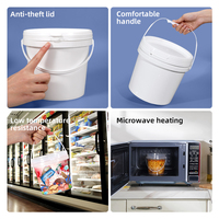 Seau en plastique transparent blanc de qualité alimentaire, durable, petite capacité, avec couvercle et poignée, pour popcorn d'Halloween
