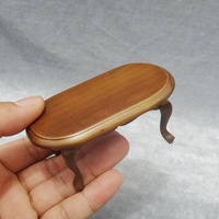 Maison de poupée 1:12, modèle de meubles miniatures en bois, table basse ovale BJD couleur noyer, style européen vintage C029 Chine