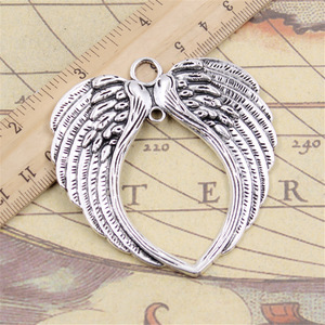 Breloques ailes d'ange 74x69mm tibétain argent couleur pendentifs Antique fabrication de bijoux bricolage artisanat fait main - Product Image 2